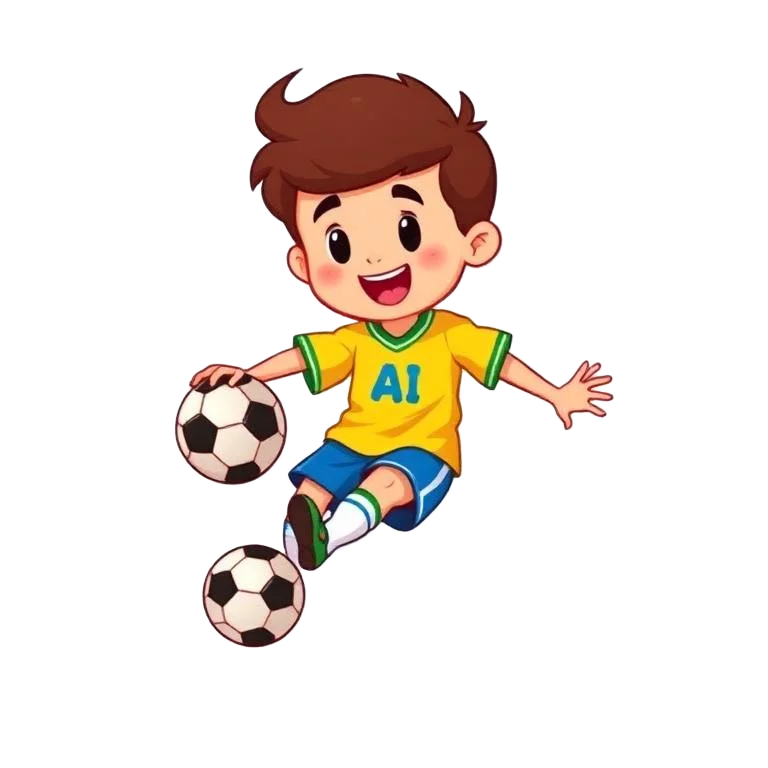 Menino jogando futebol